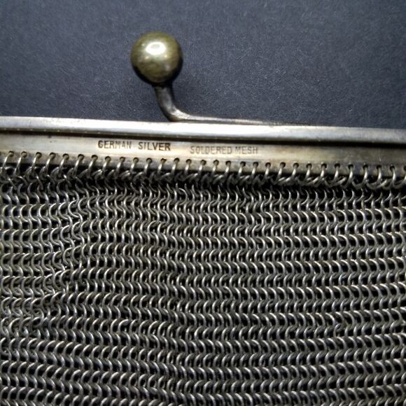 Vintage German Silver Soldered Mesh Evening Hand Bag - Picture 13 of 15
